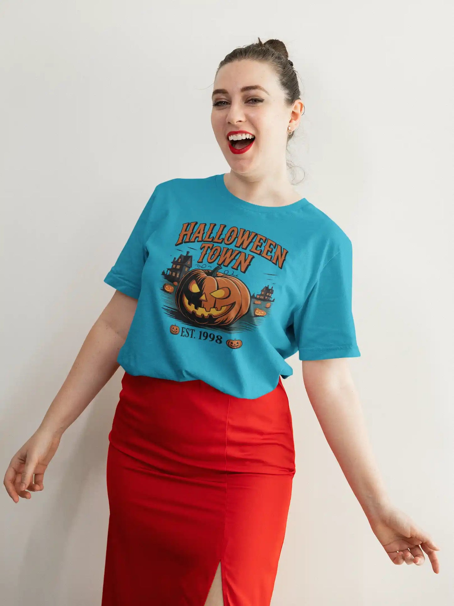 Halloween Town T-Shirt – Vintage Pumpkin Graphic – Bella Canvas 3001 – Halloween Tee – Spooky Season Shirt – Unisex S-3XL
