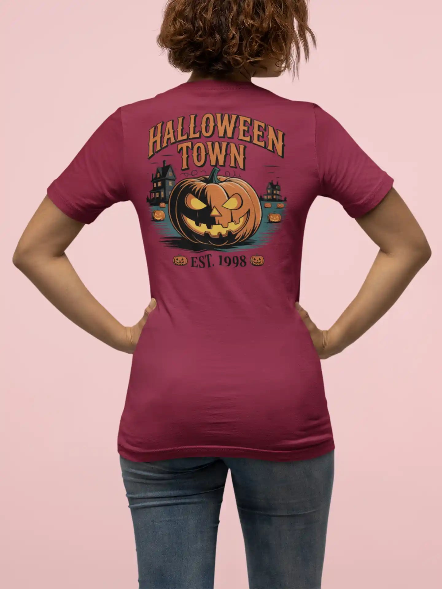 Halloween Town T-Shirt – Vintage Pumpkin Graphic – Bella Canvas 3001 – Halloween Tee – Spooky Season Shirt – Unisex S-3XL