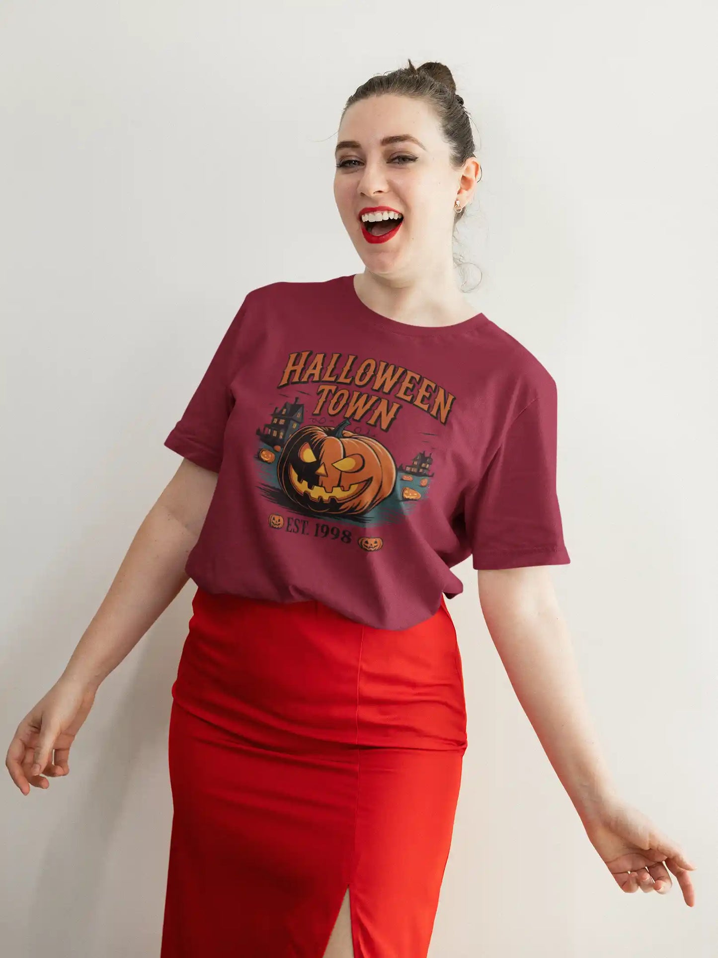 Halloween Town T-Shirt – Vintage Pumpkin Graphic – Bella Canvas 3001 – Halloween Tee – Spooky Season Shirt – Unisex S-3XL