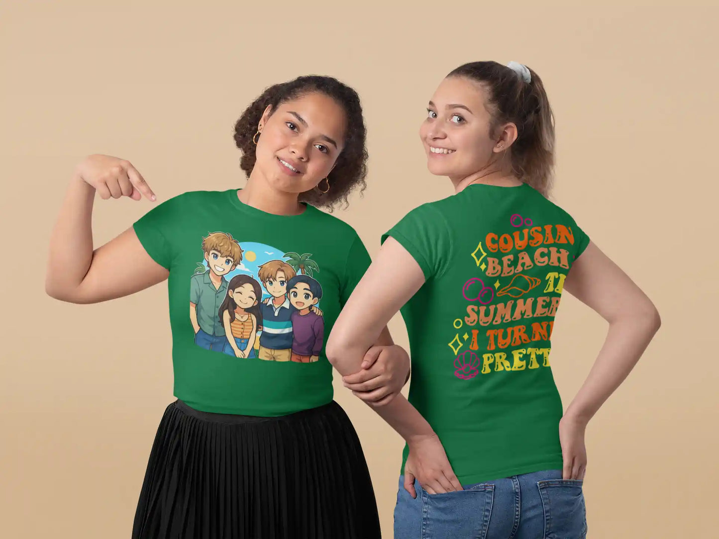 The Summer I Turned Pretty Anime T-Shirt – Belly, Conrad, Jeremiah & Steven – Bella+Canvas 3001 Short Sleeve Tee