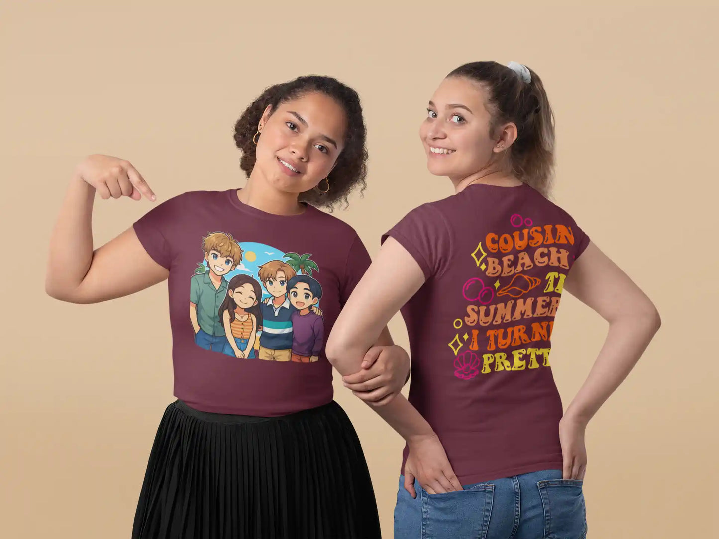 The Summer I Turned Pretty Anime T-Shirt – Belly, Conrad, Jeremiah & Steven – Bella+Canvas 3001 Short Sleeve Tee