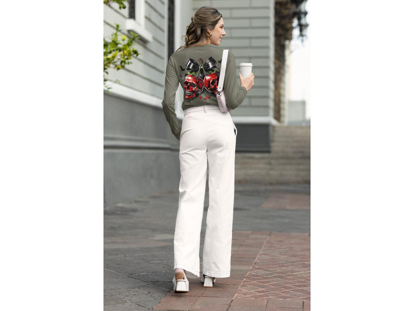 Spooky Cherry Halloween Bow Sweatshirt – Cute & Creepy Fall Vibes