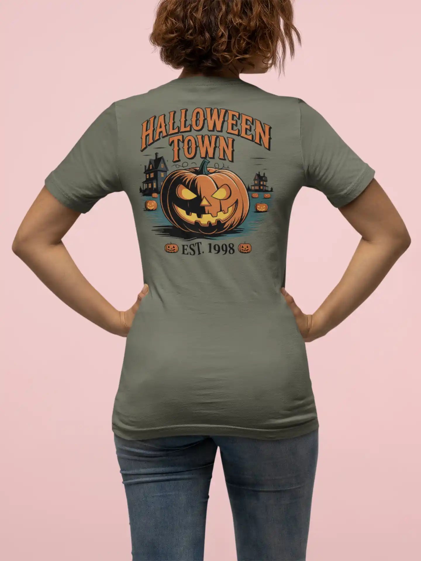 Halloween Town T-Shirt – Vintage Pumpkin Graphic – Bella Canvas 3001 – Halloween Tee – Spooky Season Shirt – Unisex S-3XL