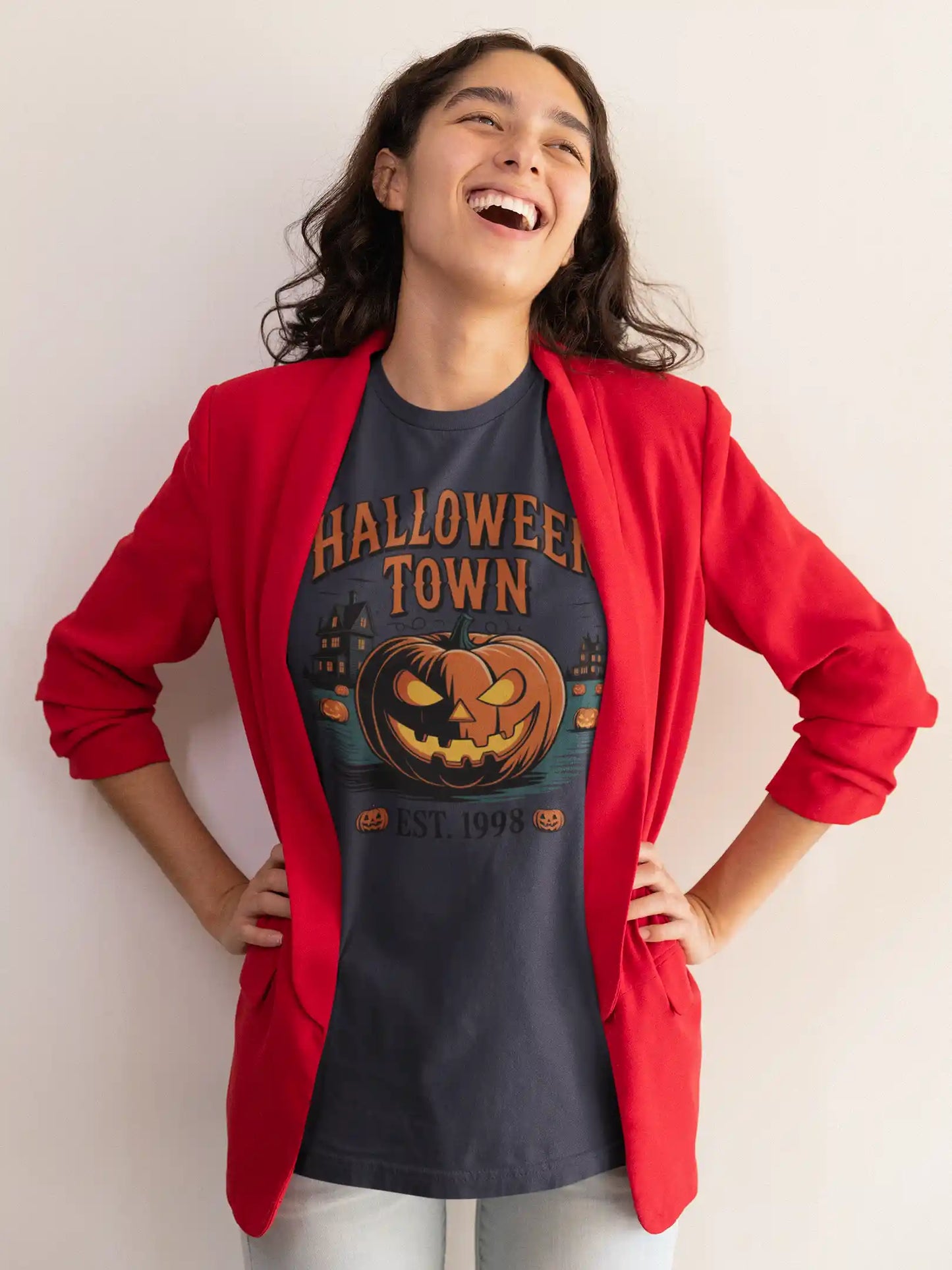 Halloween Town T-Shirt – Vintage Pumpkin Graphic – Bella Canvas 3001 – Halloween Tee – Spooky Season Shirt – Unisex S-3XL