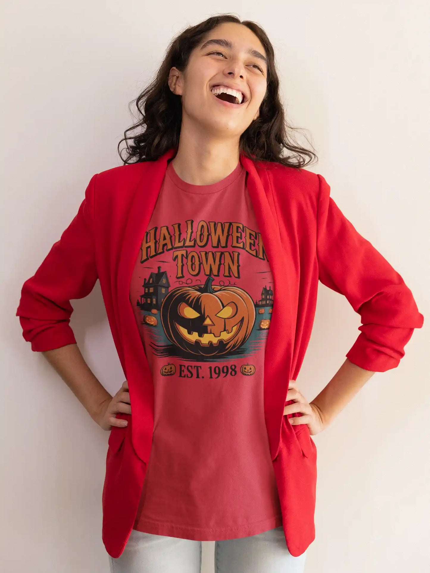 Halloween Town T-Shirt – Vintage Pumpkin Graphic – Bella Canvas 3001 – Halloween Tee – Spooky Season Shirt – Unisex S-3XL