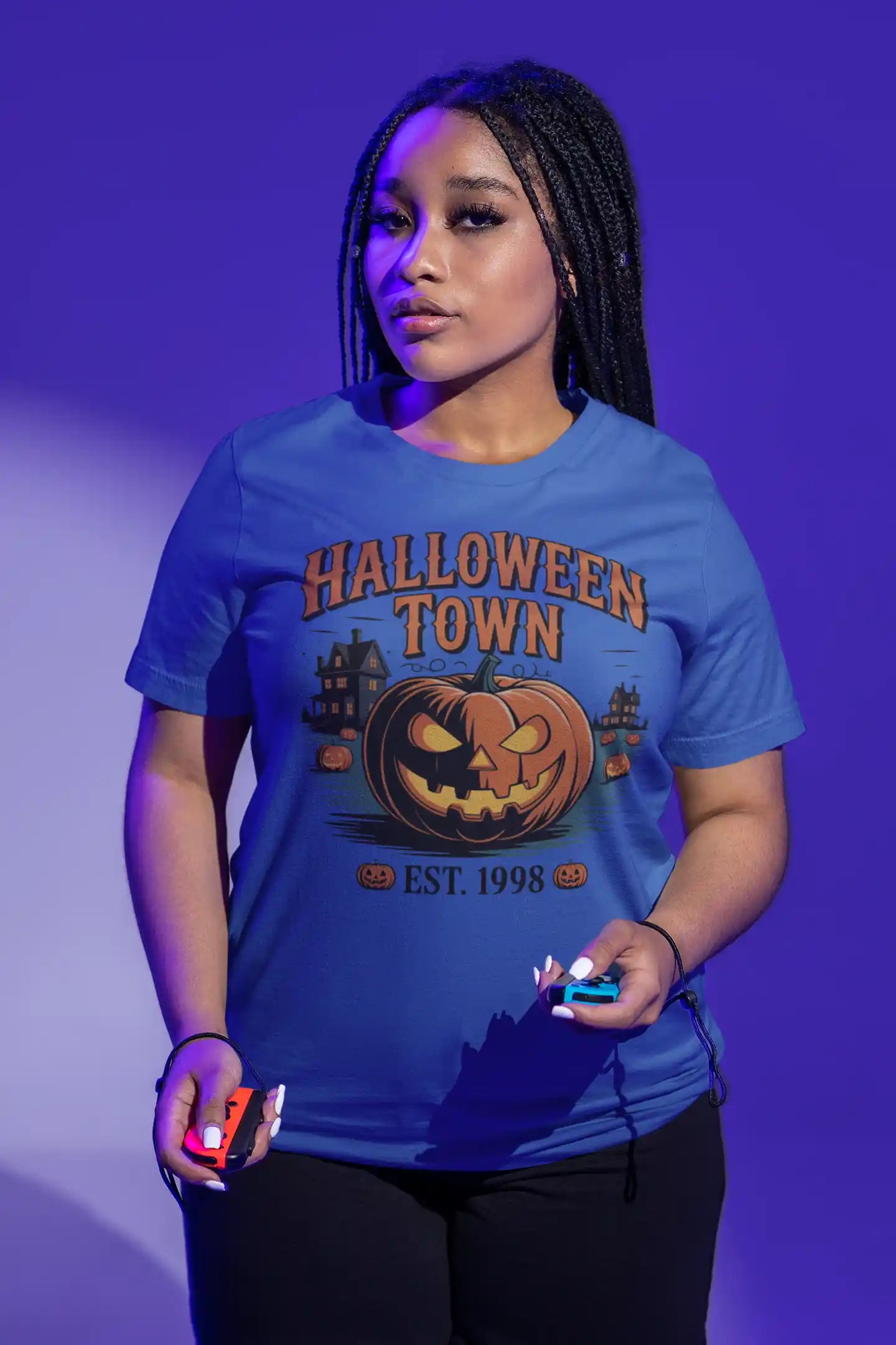 Halloween Town T-Shirt – Vintage Pumpkin Graphic – Bella Canvas 3001 – Halloween Tee – Spooky Season Shirt – Unisex S-3XL