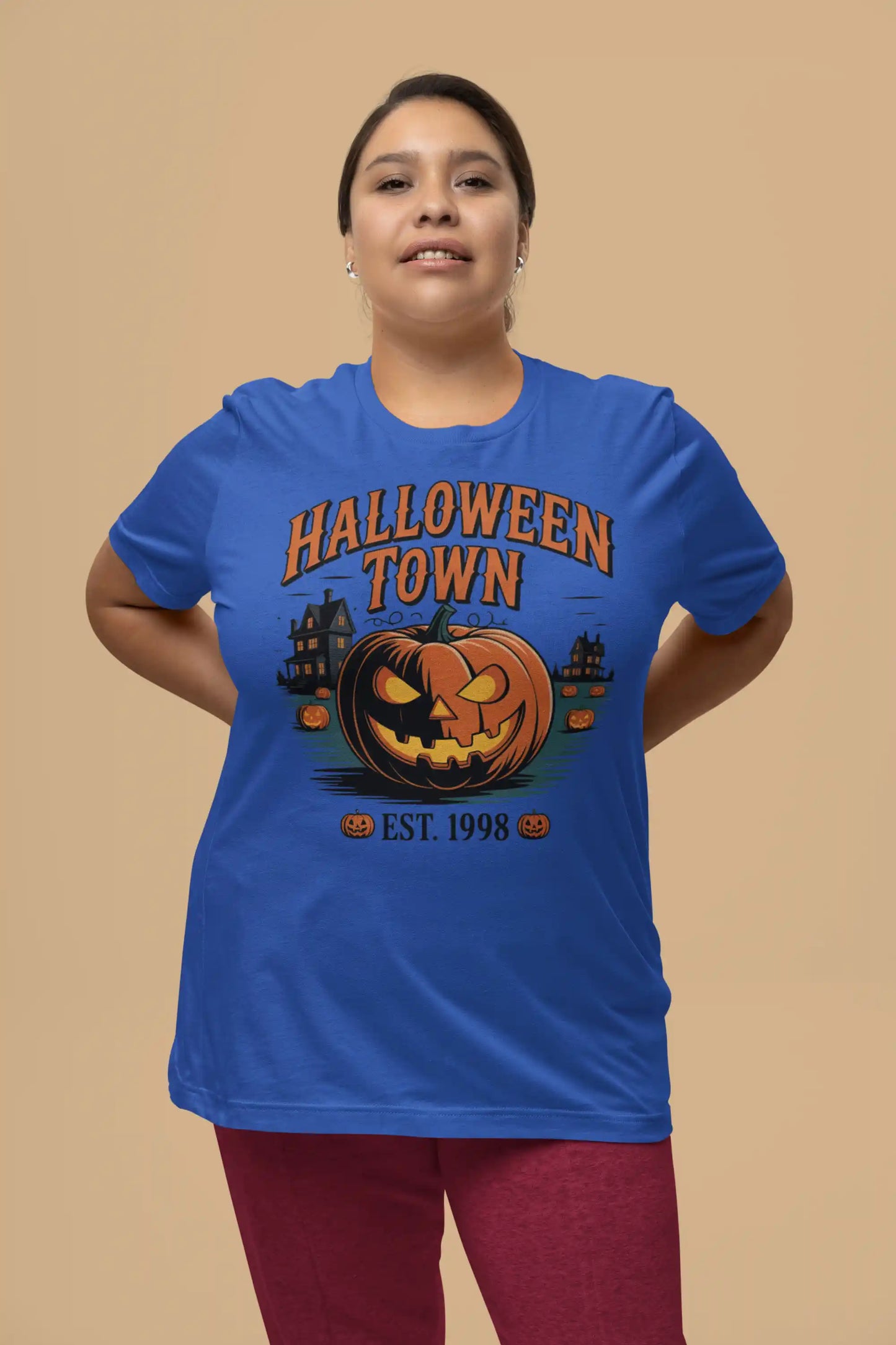 Halloween Town T-Shirt – Vintage Pumpkin Graphic – Bella Canvas 3001 – Halloween Tee – Spooky Season Shirt – Unisex S-3XL