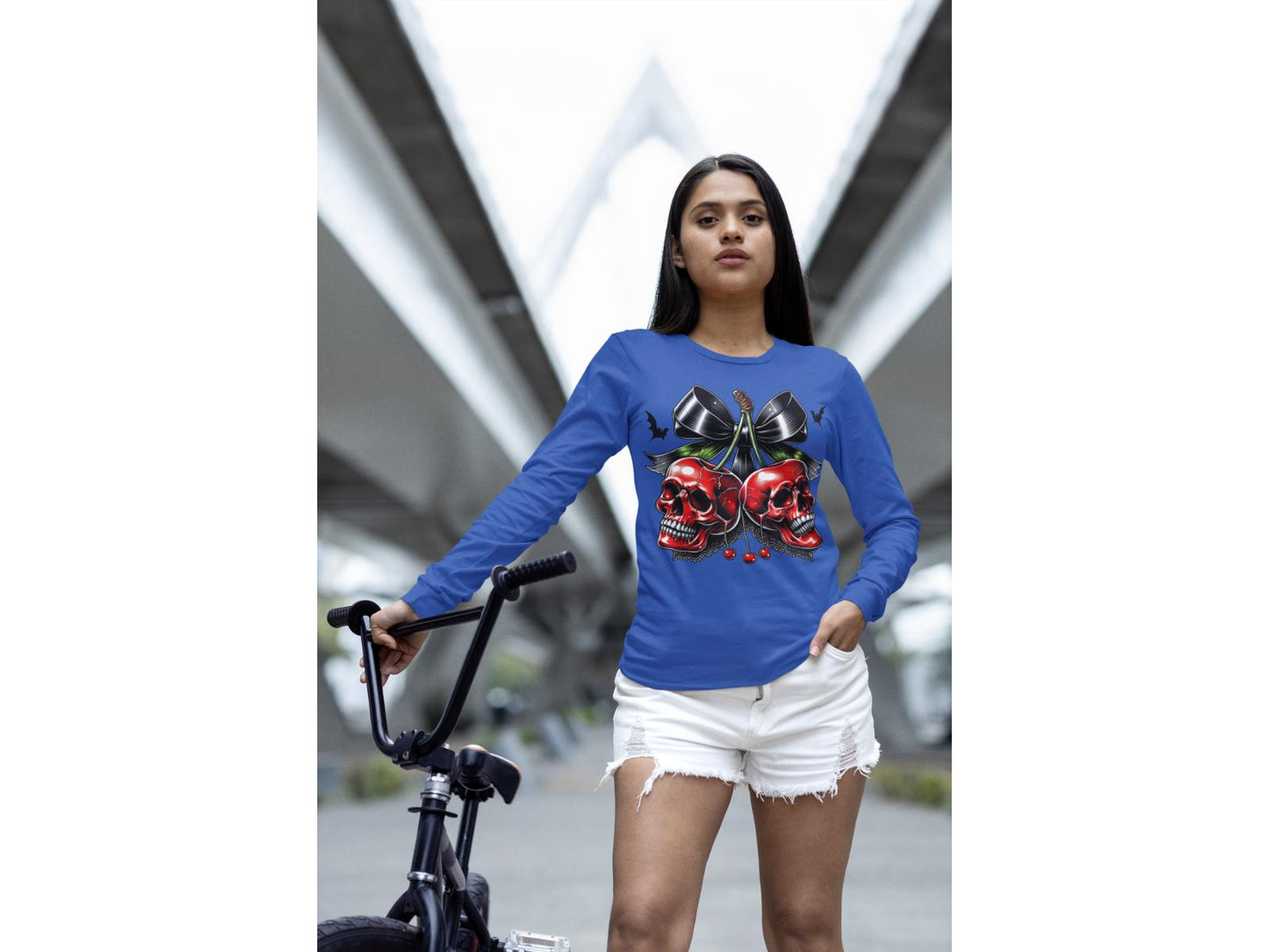 Spooky Cherry Halloween Bow Sweatshirt – Cute & Creepy Fall Vibes