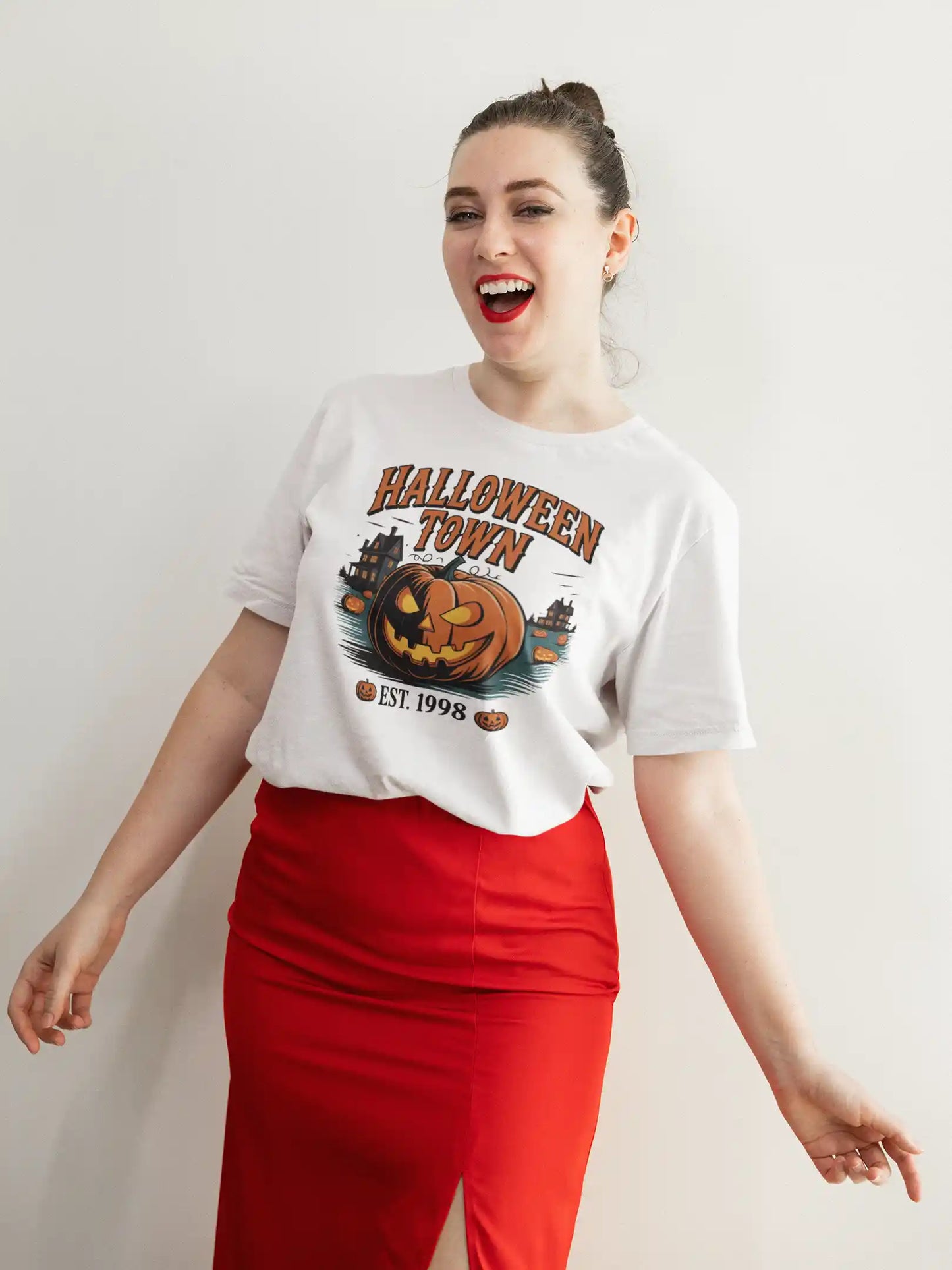 Halloween Town T-Shirt – Vintage Pumpkin Graphic – Bella Canvas 3001 – Halloween Tee – Spooky Season Shirt – Unisex S-3XL