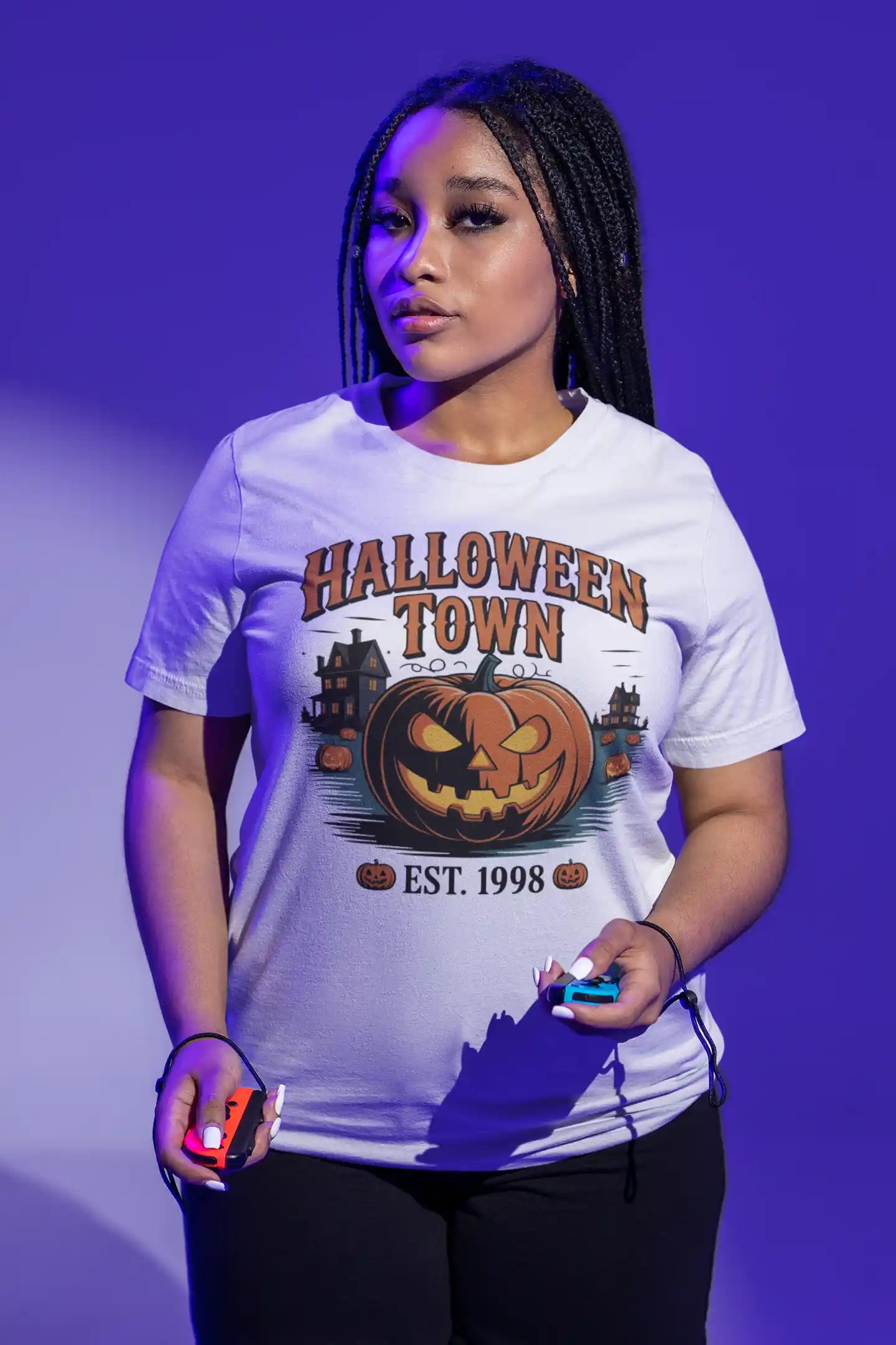 Halloween Town T-Shirt – Vintage Pumpkin Graphic – Bella Canvas 3001 – Halloween Tee – Spooky Season Shirt – Unisex S-3XL