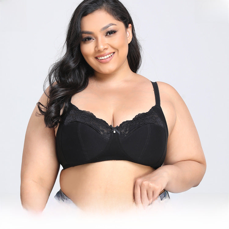 Large size bra ultra-thin lace black sexy underwear bra cross-border supply 38-50FGH