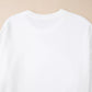 A plain white long-sleeve sweatshirt is shown from the back.