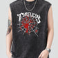 Men's black spider graphic tank top with a round neck.
