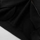 Black zip-up hoodie with ribbed cuffs and hem, showing the zipper and inner fabric.