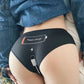 Peach-bottomed lace low-rise underwear