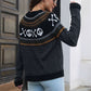 Ghost pattern round neck long sleeve sweater.