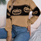 Pumpkin round neck long sleeve sweater.