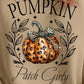 Plus size pumpkin graphic long sleeve sweatshirt with "Pumpkin Patch Girly" text.