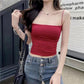 Spice Girl Sling Vest Belt Chest Pad Pleated Pure Desire Style All-match Slim Slim Slim Shoulder Strap Base Underwear for Women