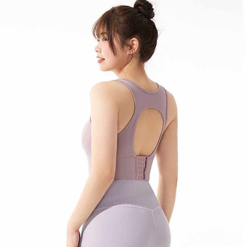 Women's One-piece high-strength shockproof sports underwear plus size push up outdoor fitness bra chubby girl yoga vest