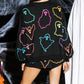 Ghost printed round neck long sleeve top and shorts set.