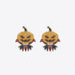A pair of demon pumpkin rhinestone alloy earrings.