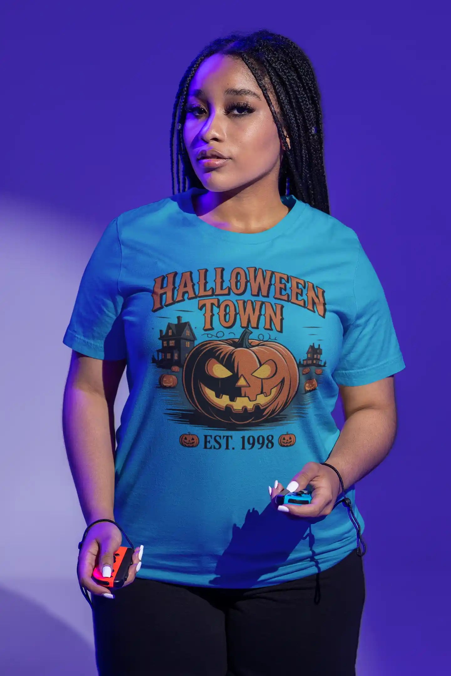 Halloween Town T-Shirt – Vintage Pumpkin Graphic – Bella Canvas 3001 – Halloween Tee – Spooky Season Shirt – Unisex S-3XL