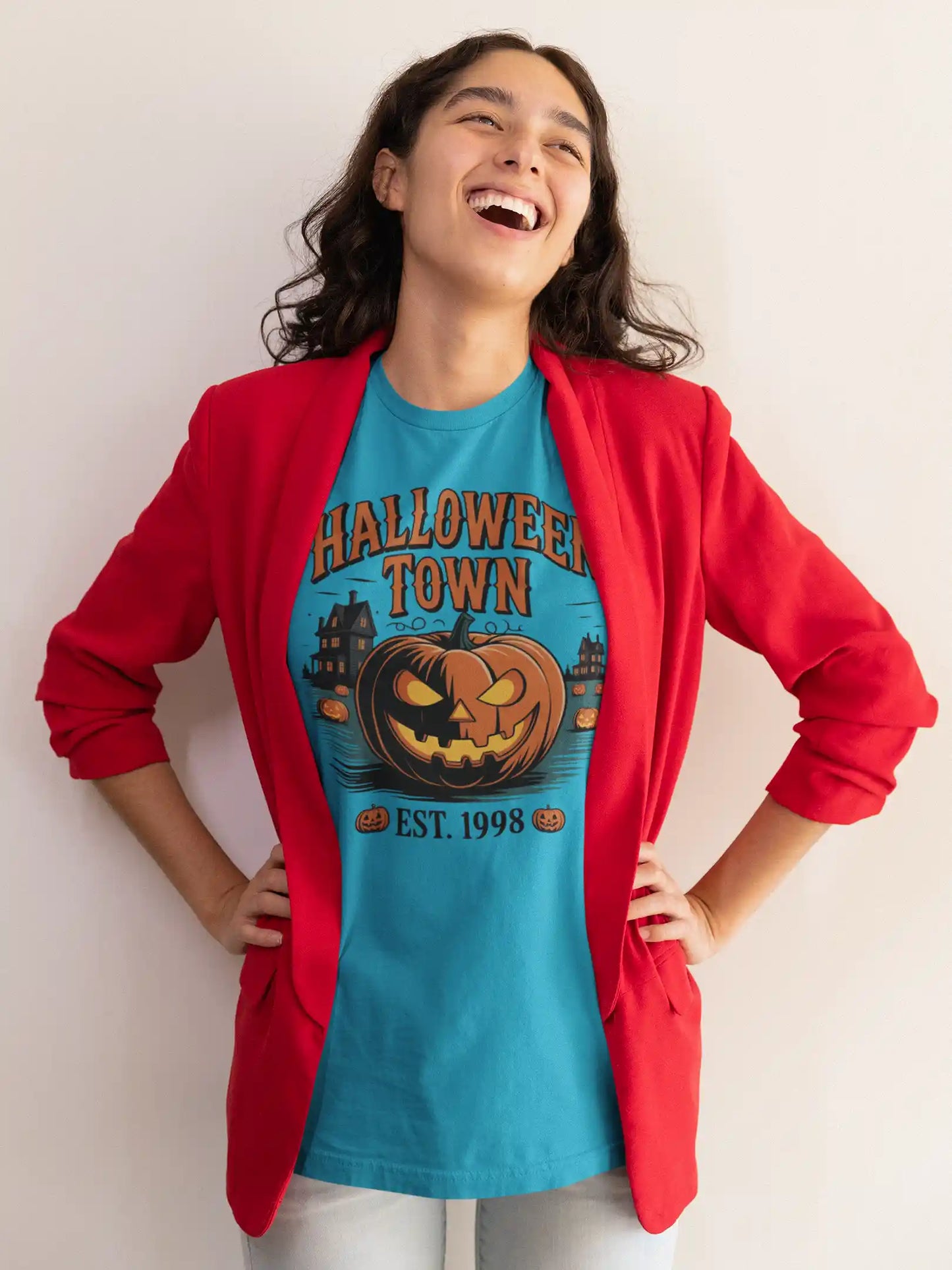 Halloween Town T-Shirt – Vintage Pumpkin Graphic – Bella Canvas 3001 – Halloween Tee – Spooky Season Shirt – Unisex S-3XL