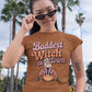 Baddest Witch in Town Retro Halloween Bella+Canvas 3001 T-Shirt – Spooky Cute Fall Tee