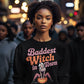 Baddest Witch in Town Retro Halloween Bella+Canvas 3501 Sweatshirt – Spooky Cute Fall Outfit