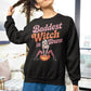 Baddest Witch in Town Retro Halloween Bella+Canvas 3501 Sweatshirt – Spooky Cute Fall Outfit
