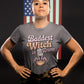 Baddest Witch in Town Retro Halloween Bella+Canvas 3001 T-Shirt – Spooky Cute Fall Tee