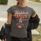 Baddest Witch in Town Retro Halloween Bella+Canvas 3001 T-Shirt – Spooky Cute Fall Tee