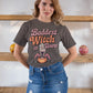 Baddest Witch in Town Retro Halloween Bella+Canvas 3001 T-Shirt – Spooky Cute Fall Tee