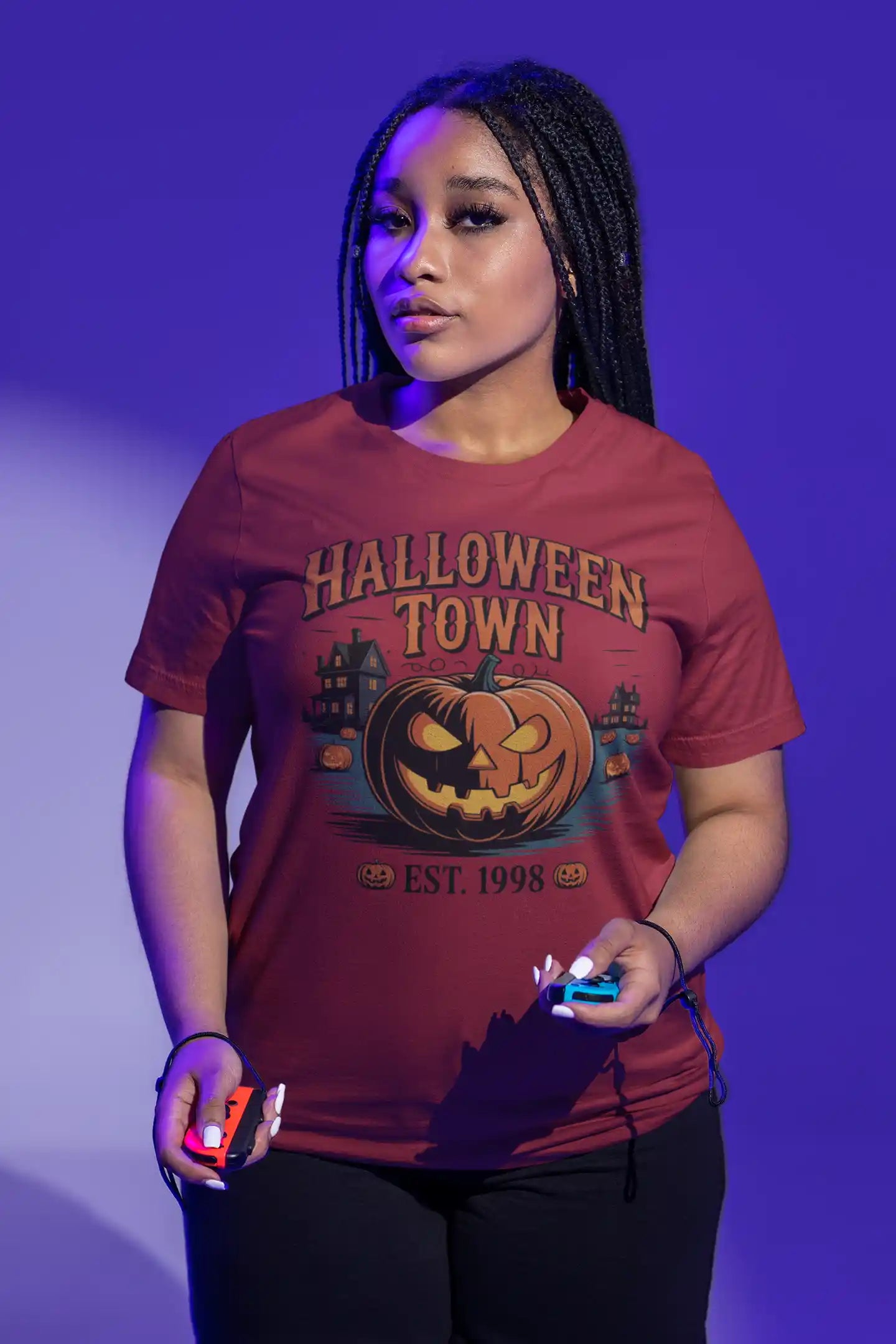 Halloween Town T-Shirt – Vintage Pumpkin Graphic – Bella Canvas 3001 – Halloween Tee – Spooky Season Shirt – Unisex S-3XL