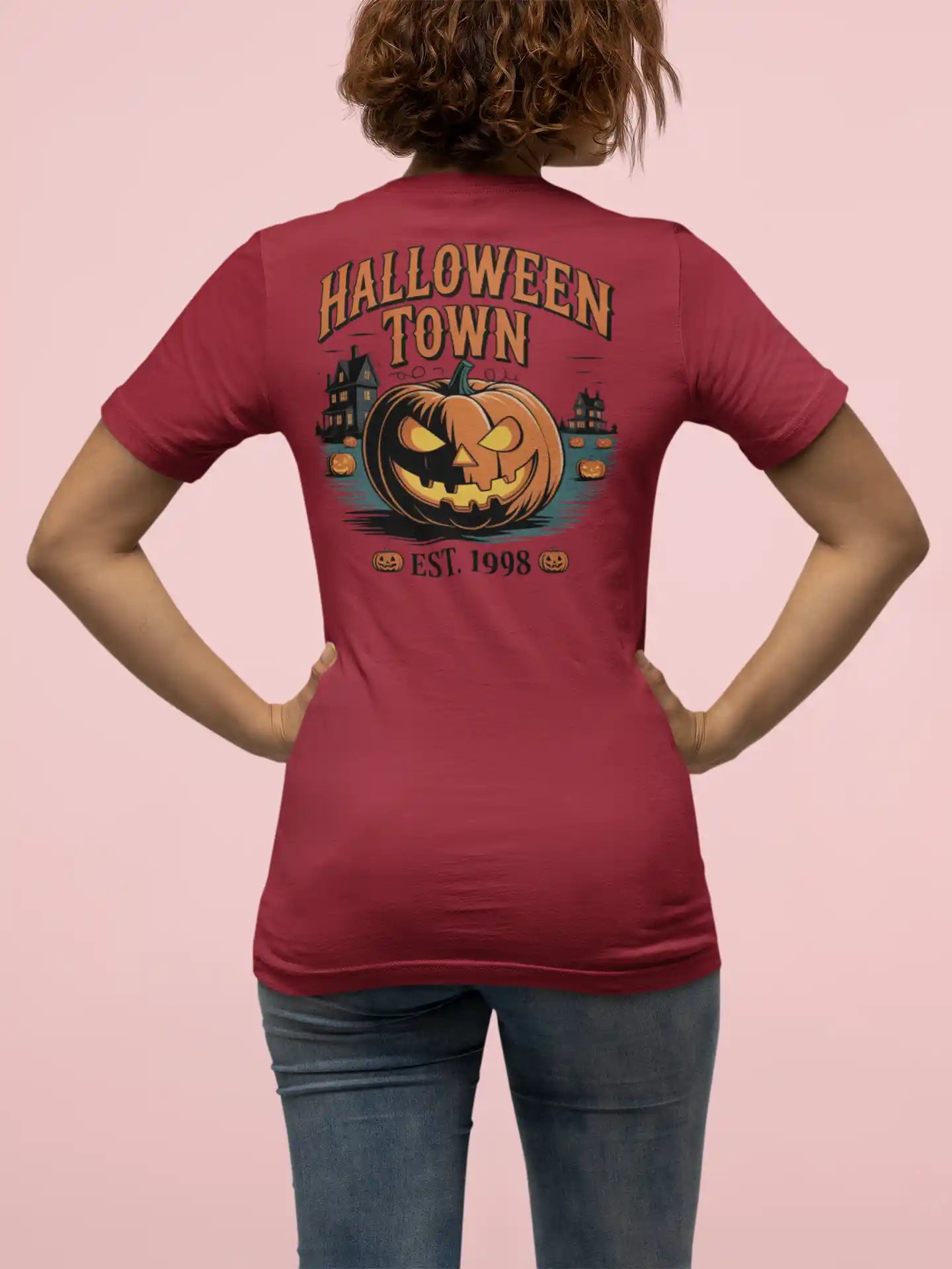 Halloween Town T-Shirt – Vintage Pumpkin Graphic – Bella Canvas 3001 – Halloween Tee – Spooky Season Shirt – Unisex S-3XL