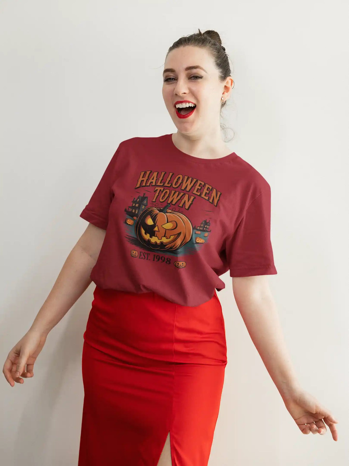 Halloween Town T-Shirt – Vintage Pumpkin Graphic – Bella Canvas 3001 – Halloween Tee – Spooky Season Shirt – Unisex S-3XL