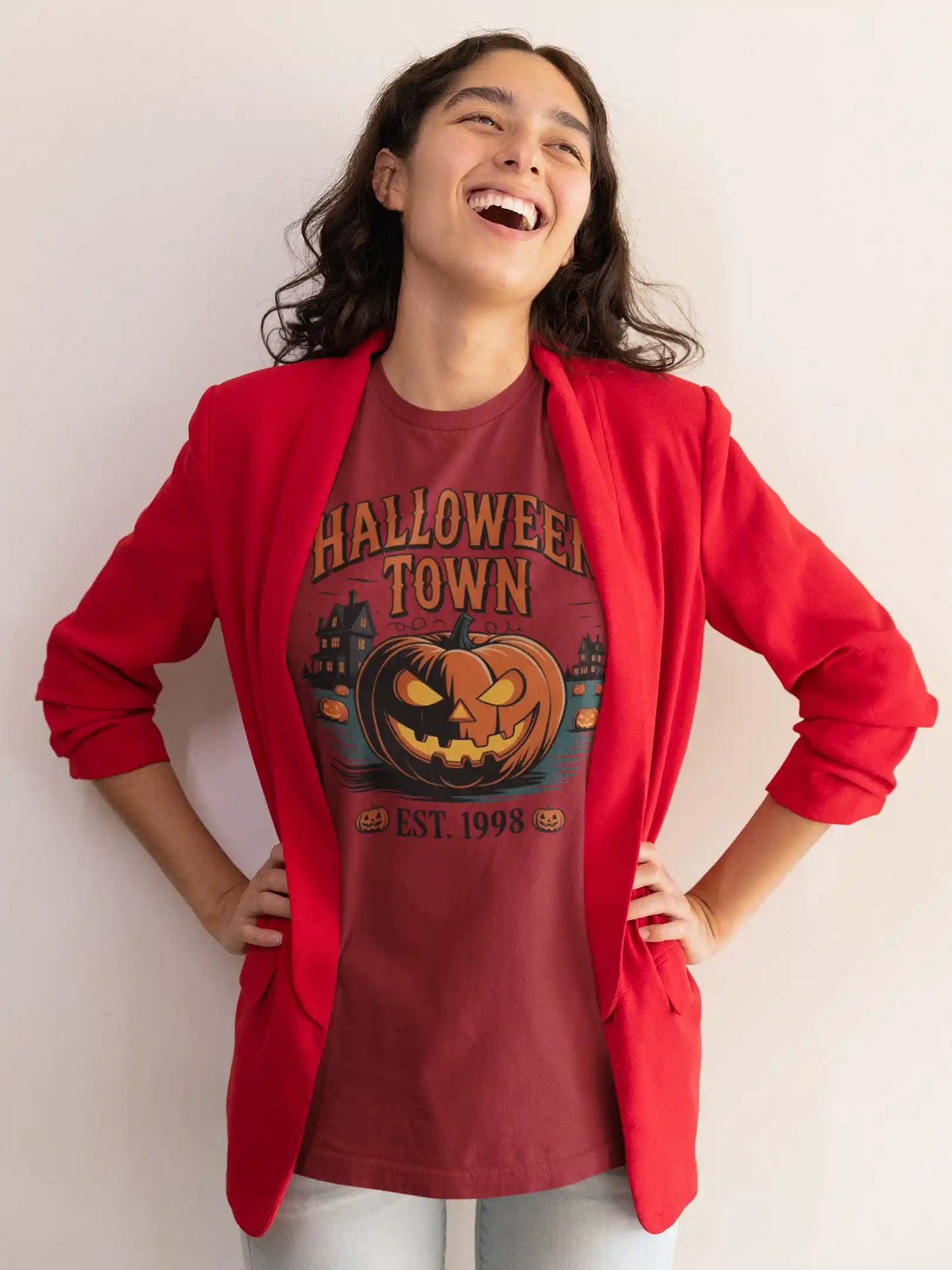 Halloween Town T-Shirt – Vintage Pumpkin Graphic – Bella Canvas 3001 – Halloween Tee – Spooky Season Shirt – Unisex S-3XL