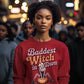Baddest Witch in Town Retro Halloween Bella+Canvas 3501 Sweatshirt – Spooky Cute Fall Outfit