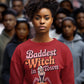 Baddest Witch in Town Retro Halloween Bella+Canvas 3501 Sweatshirt – Spooky Cute Fall Outfit