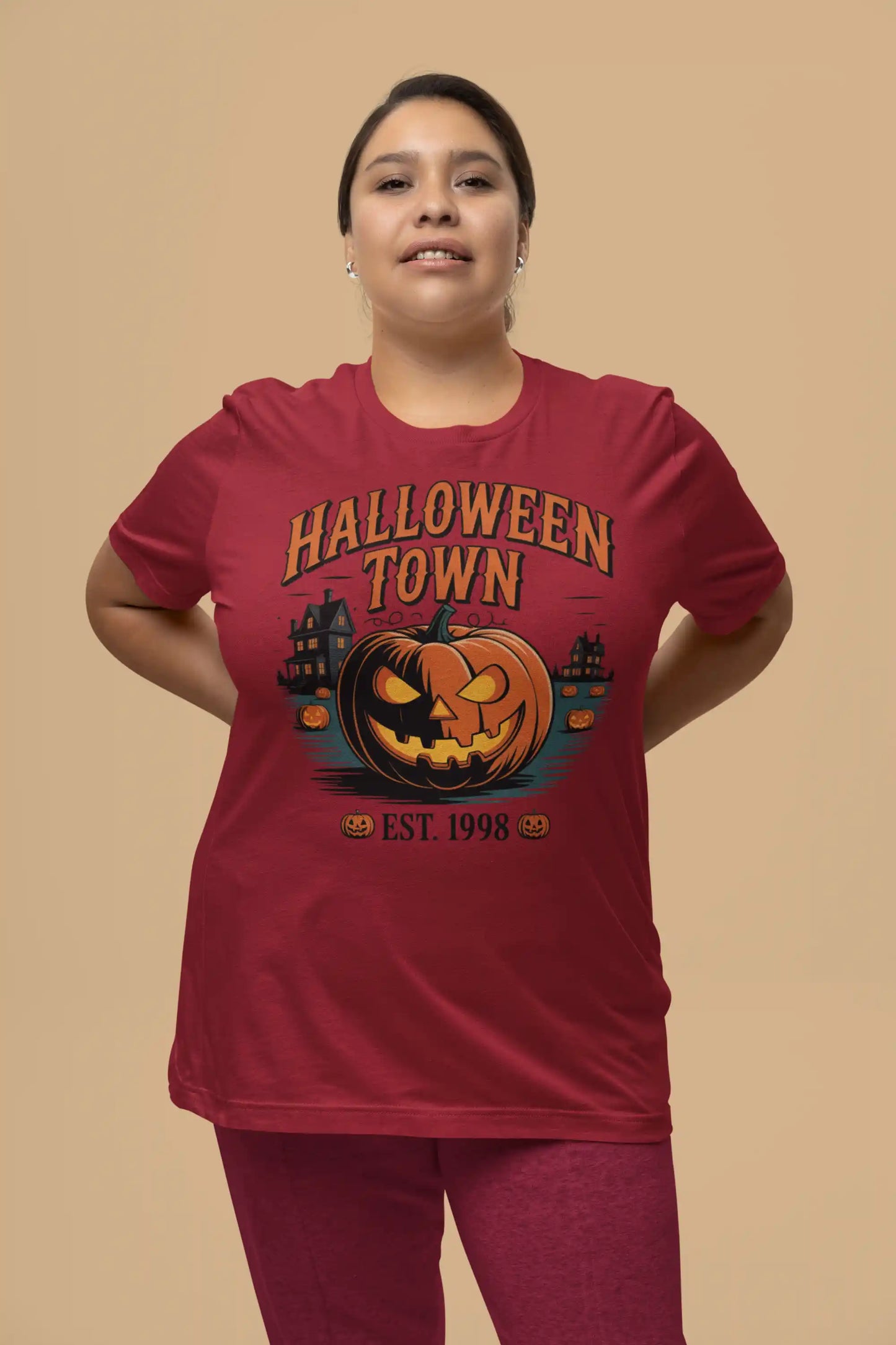 Halloween Town T-Shirt – Vintage Pumpkin Graphic – Bella Canvas 3001 – Halloween Tee – Spooky Season Shirt – Unisex S-3XL