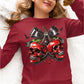 Spooky Cherry Halloween Bow Sweatshirt – Cute & Creepy Fall Vibes