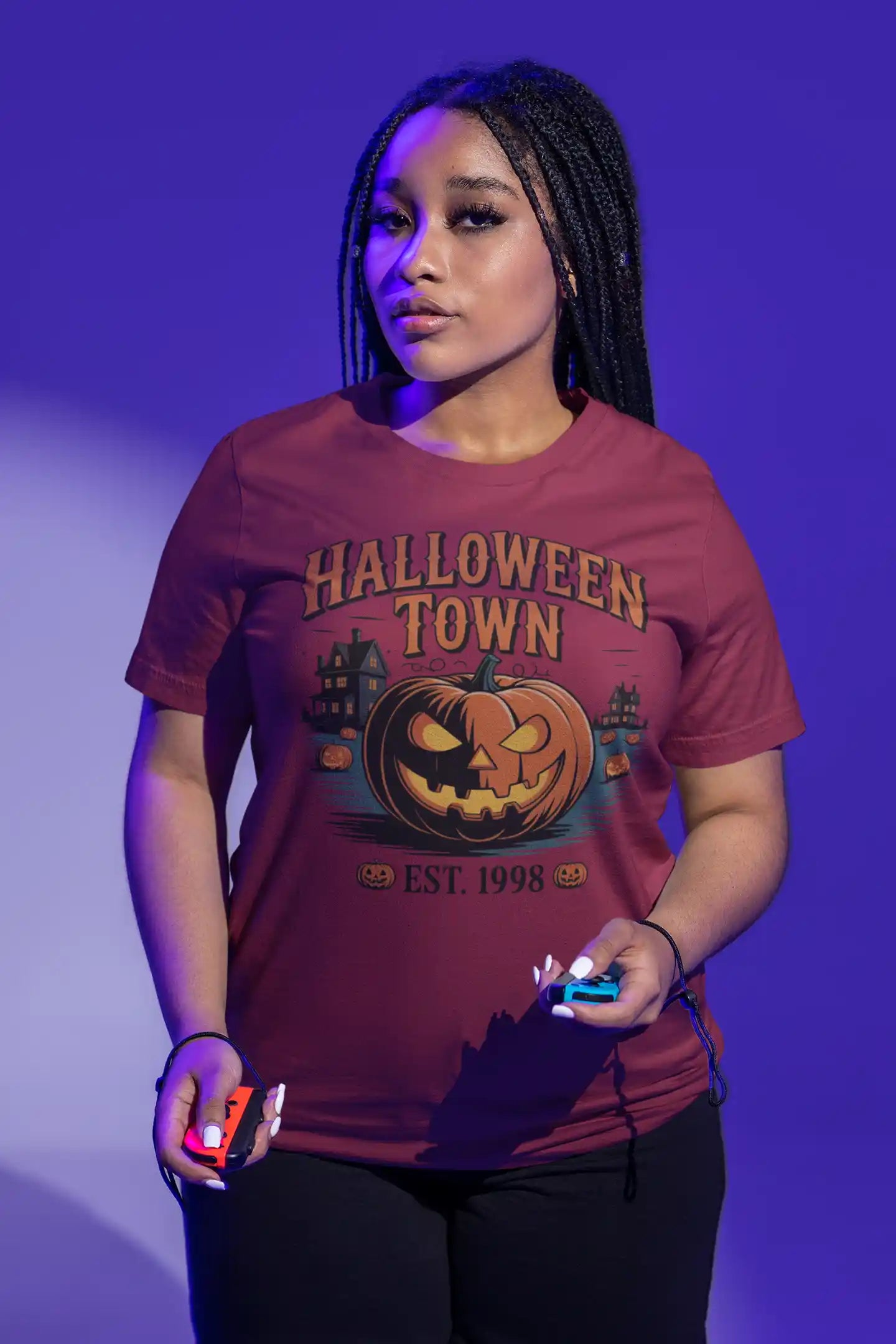 Halloween Town T-Shirt – Vintage Pumpkin Graphic – Bella Canvas 3001 – Halloween Tee – Spooky Season Shirt – Unisex S-3XL