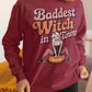 Baddest Witch in Town Retro Halloween Bella+Canvas 3501 Sweatshirt – Spooky Cute Fall Outfit