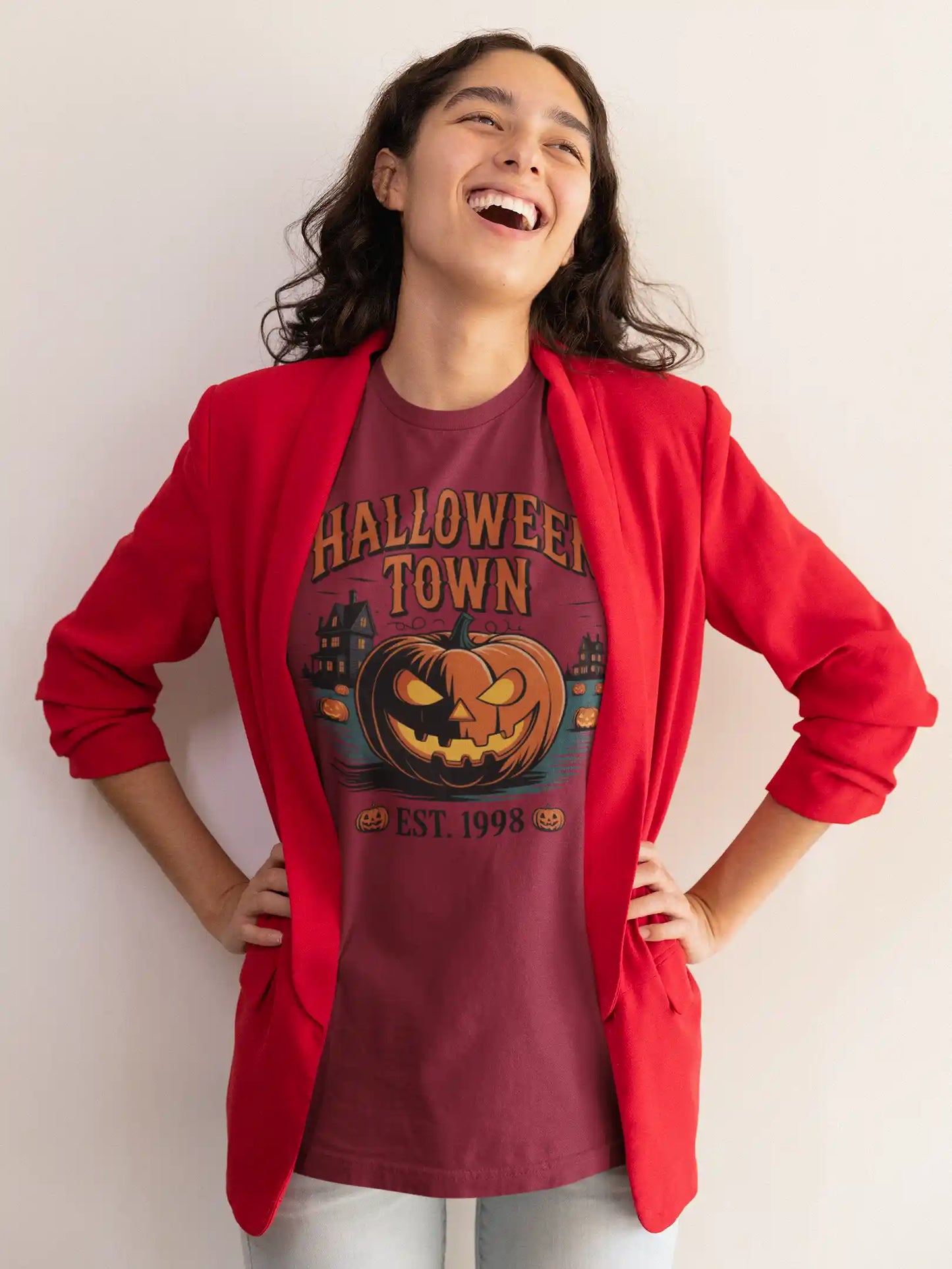 Halloween Town T-Shirt – Vintage Pumpkin Graphic – Bella Canvas 3001 – Halloween Tee – Spooky Season Shirt – Unisex S-3XL