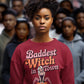 Baddest Witch in Town Retro Halloween Bella+Canvas 3501 Sweatshirt – Spooky Cute Fall Outfit