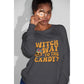 Witch Way to the Candy Halloween Sweatshirt – Bella+Canvas 3501 Unisex Pullover – Spooky Funny Fall Sweater (S–3XL, Multiple Colors)