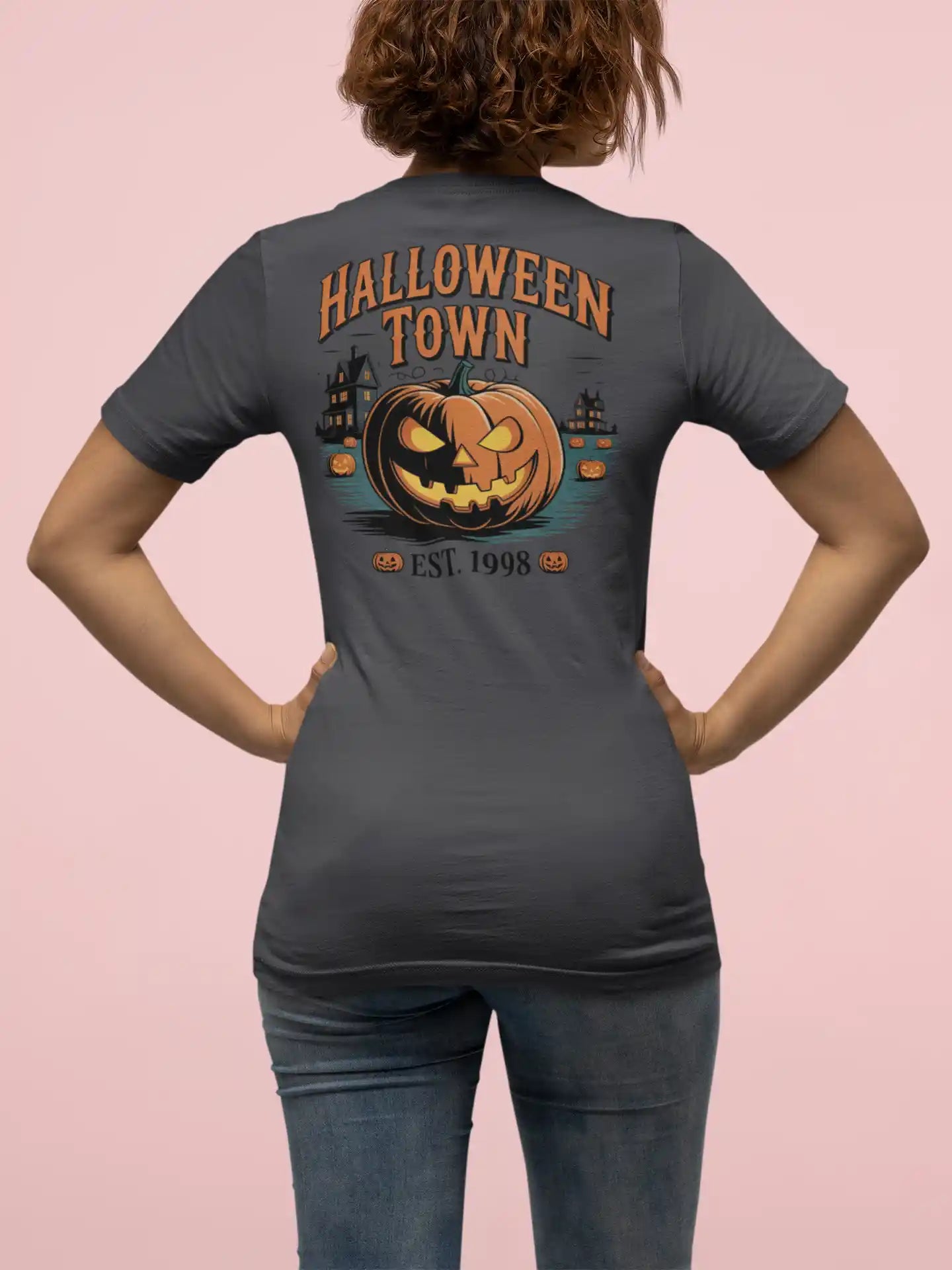 Halloween Town T-Shirt – Vintage Pumpkin Graphic – Bella Canvas 3001 – Halloween Tee – Spooky Season Shirt – Unisex S-3XL
