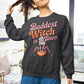 Baddest Witch in Town Retro Halloween Bella+Canvas 3501 Sweatshirt – Spooky Cute Fall Outfit
