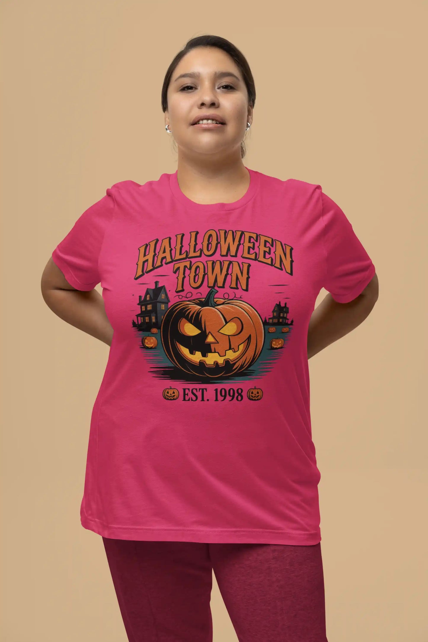 Halloween Town T-Shirt – Vintage Pumpkin Graphic – Bella Canvas 3001 – Halloween Tee – Spooky Season Shirt – Unisex S-3XL